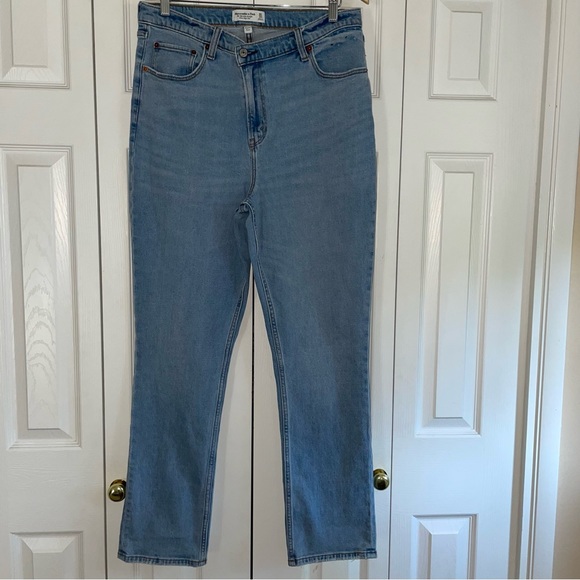 Abercrombie & fitch the ‘90s slim straight ultra high rise W32/14R/L31 - Picture 6 of 13